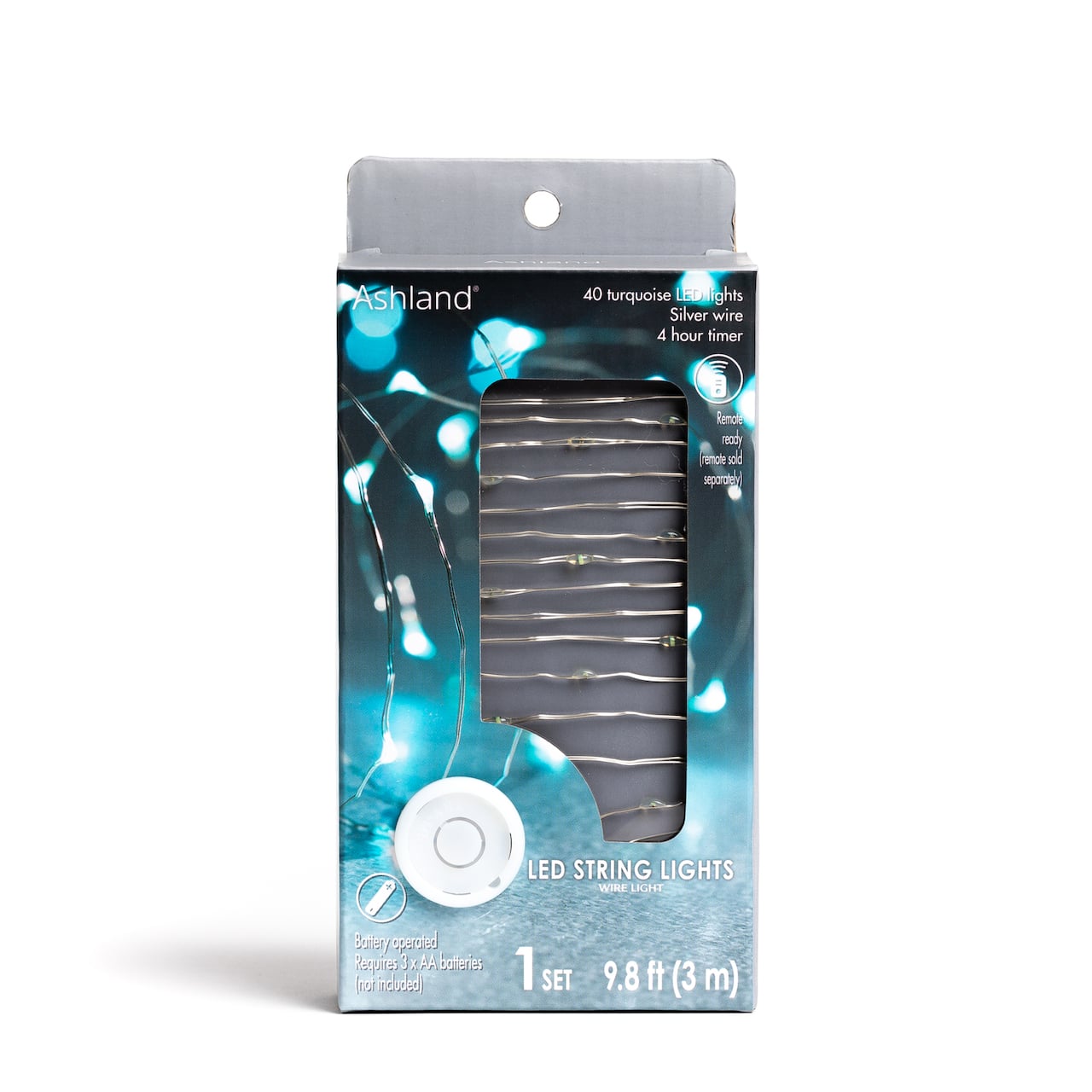 40ct. Turquoise Silver Wire LED String Lights by Ashland®